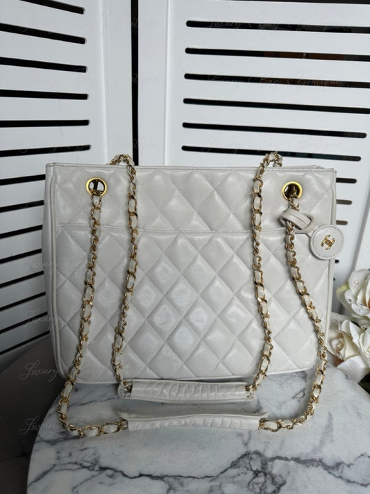 Chanel Vintage White Tote