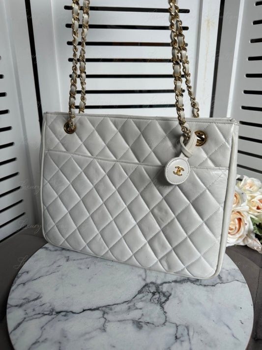 Chanel Vintage White Tote