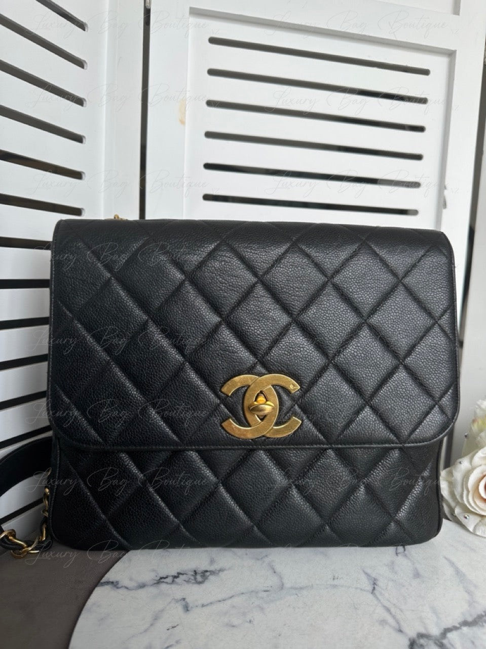 Chanel Vintage Caviar 24k Messenger Bag