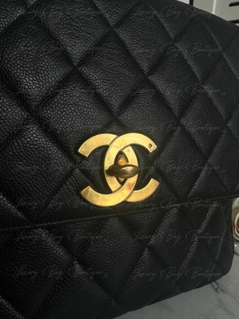 Chanel Vintage Caviar 24k Messenger Bag