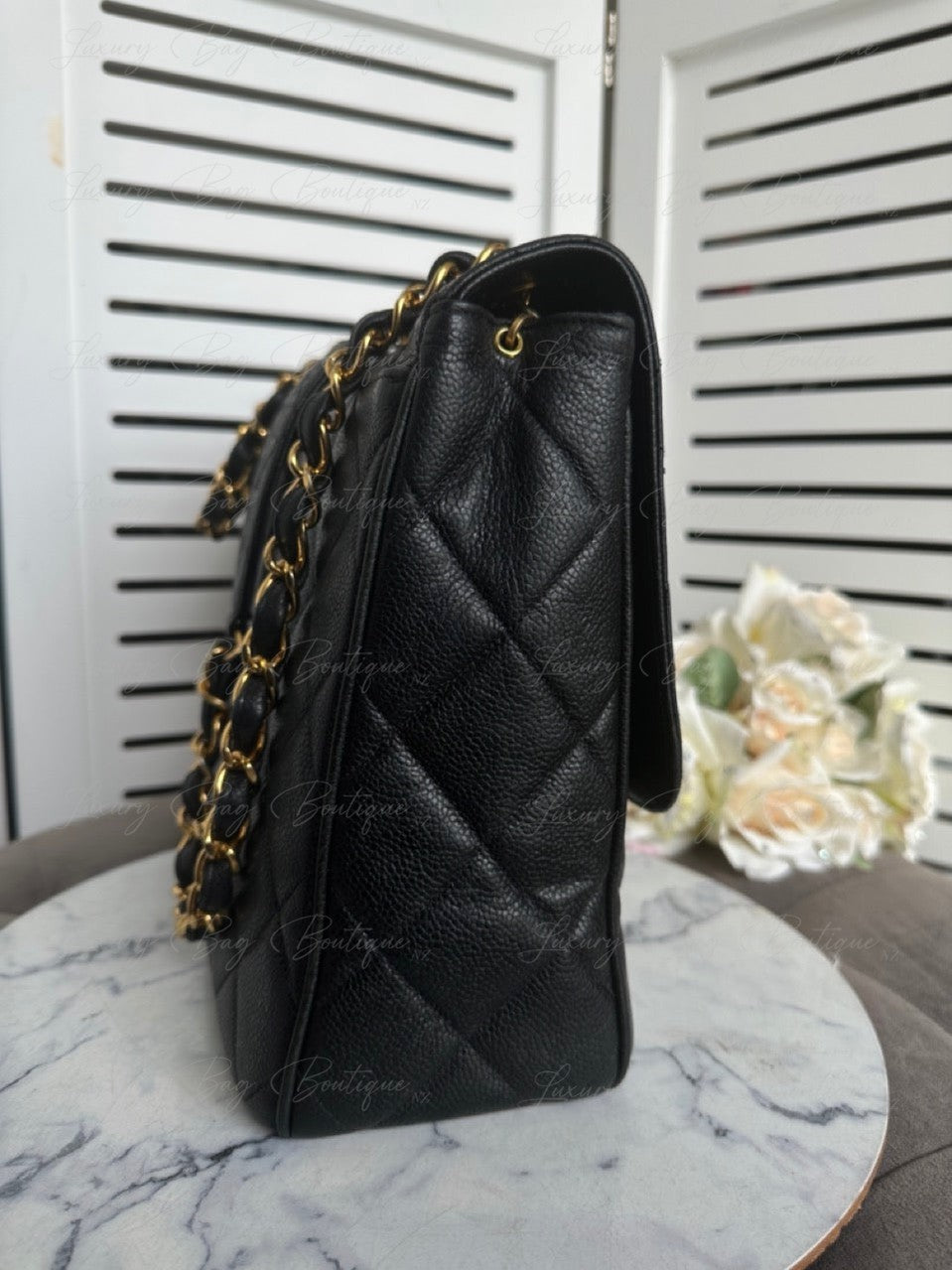 Chanel Vintage Caviar 24k Messenger Bag