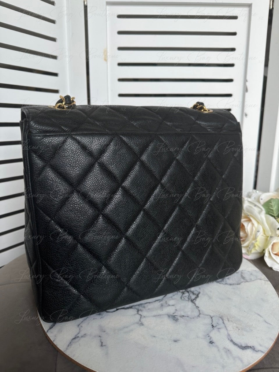 Chanel Vintage Caviar 24k Messenger Bag