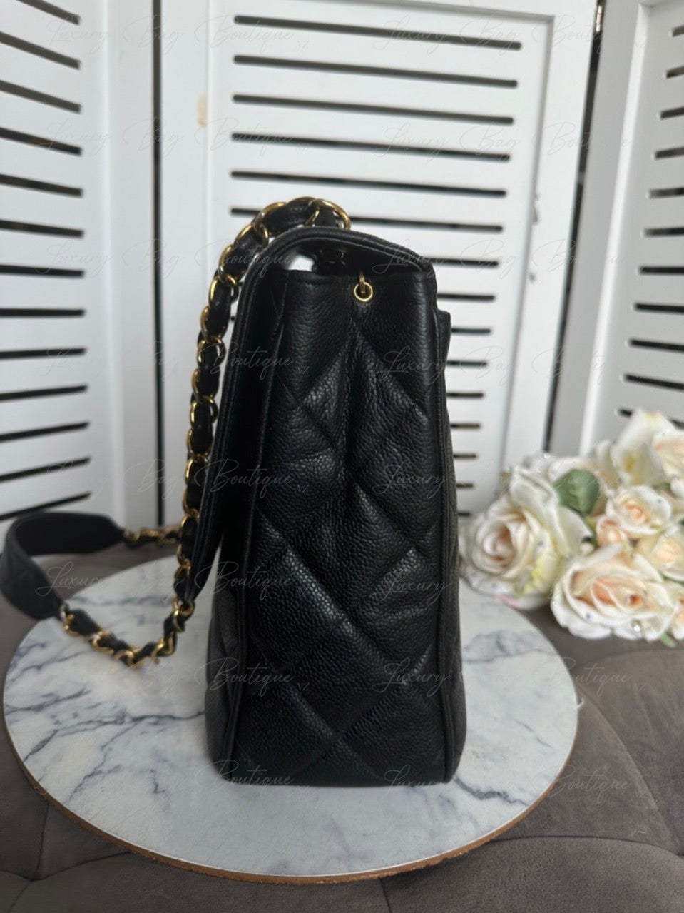 Chanel Vintage Caviar 24k Messenger Bag