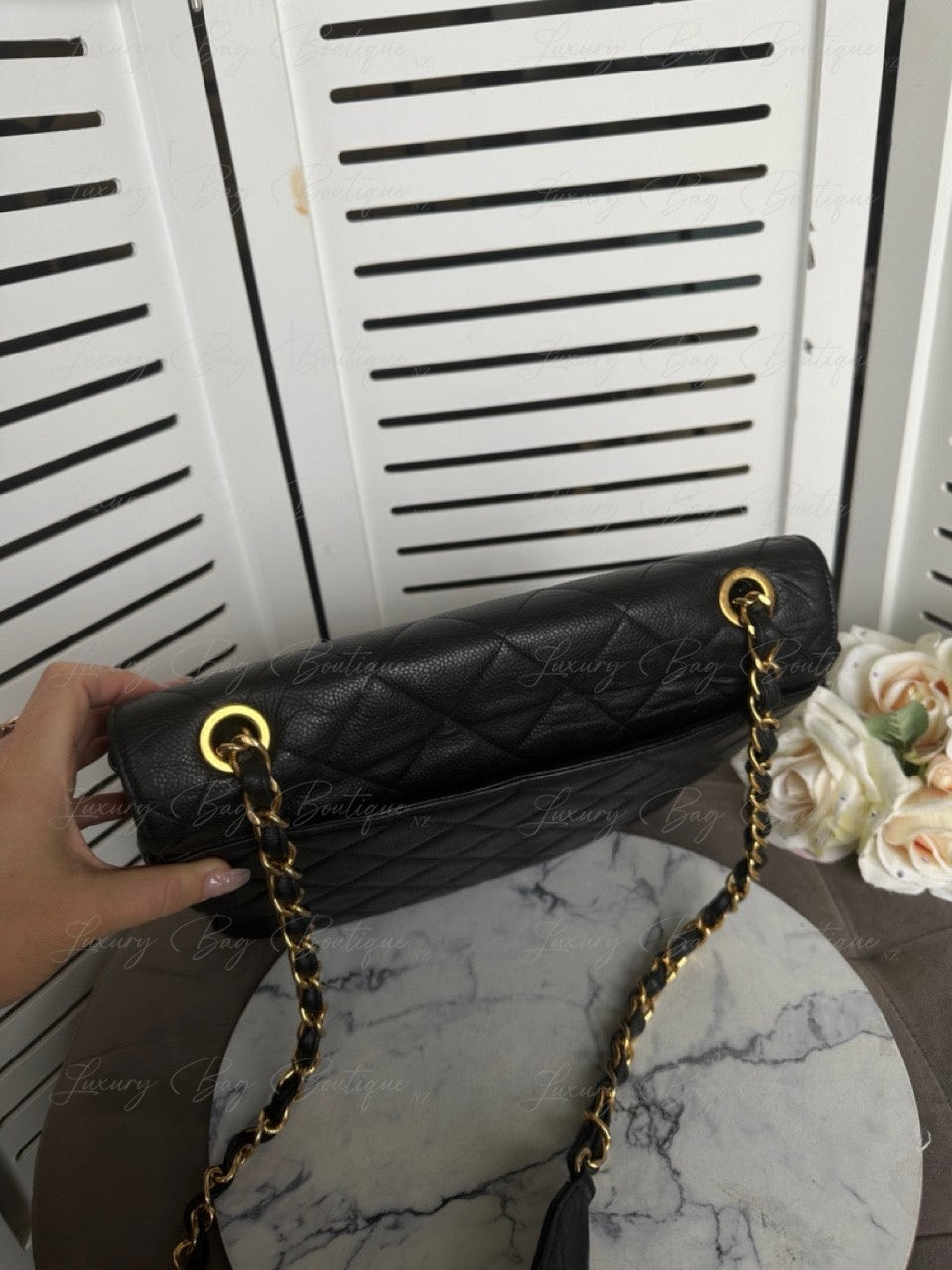 Chanel Vintage Caviar 24k Messenger Bag