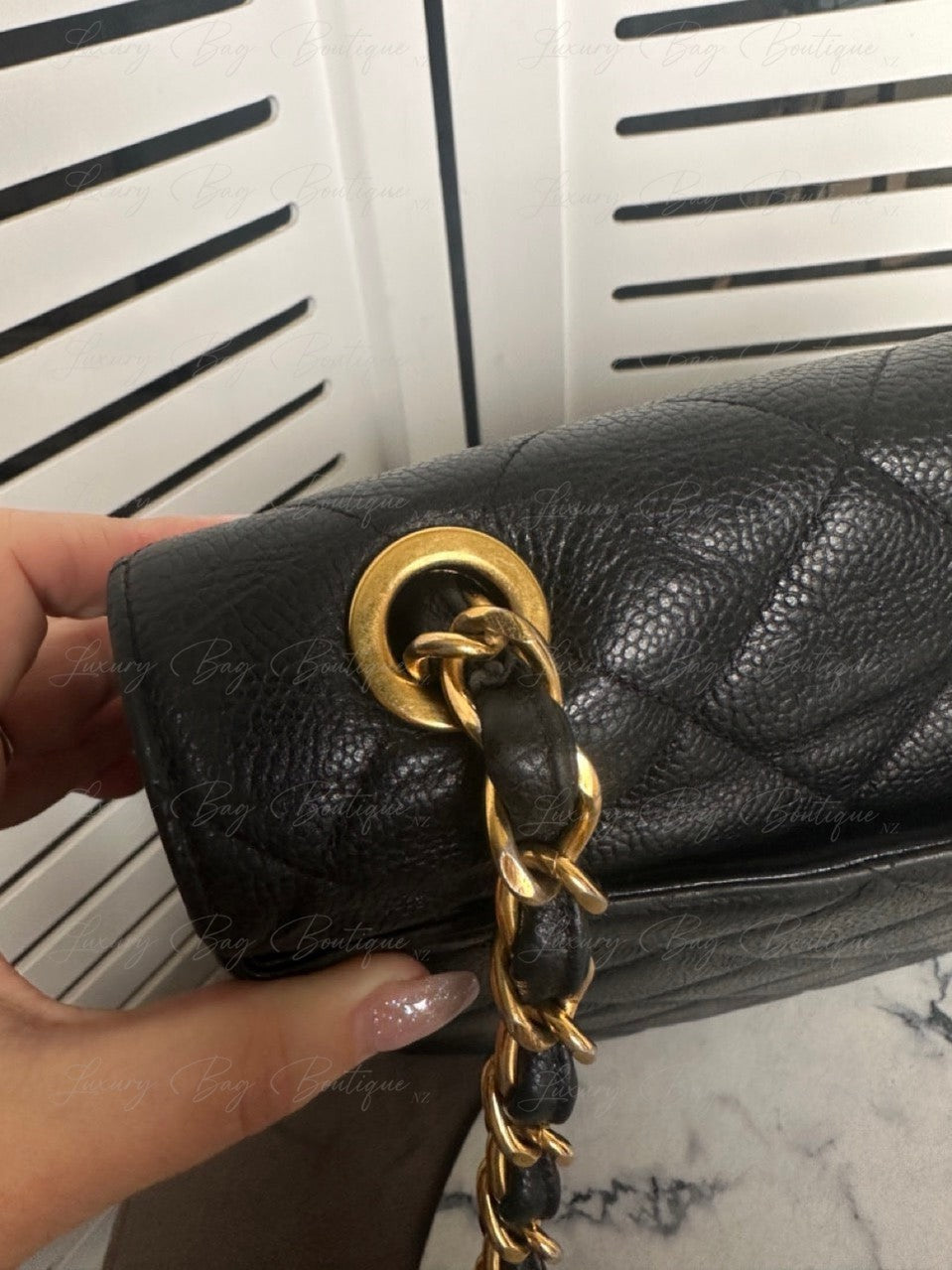 Chanel Vintage Caviar 24k Messenger Bag