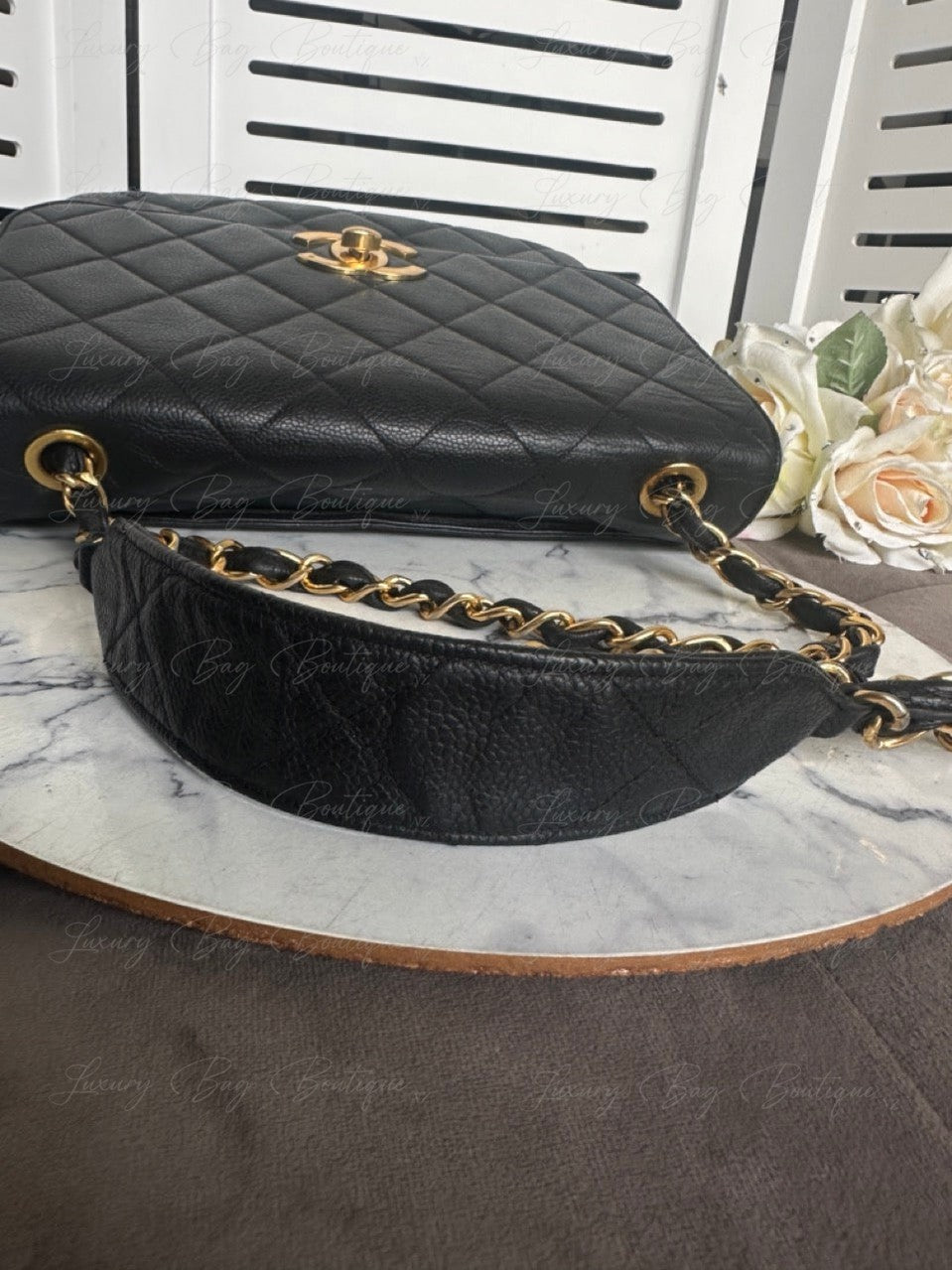 Chanel Vintage Caviar 24k Messenger Bag