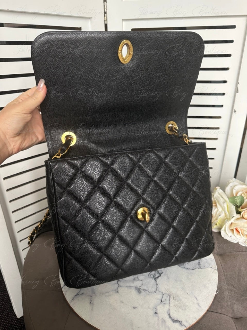 Chanel Vintage Caviar 24k Messenger Bag