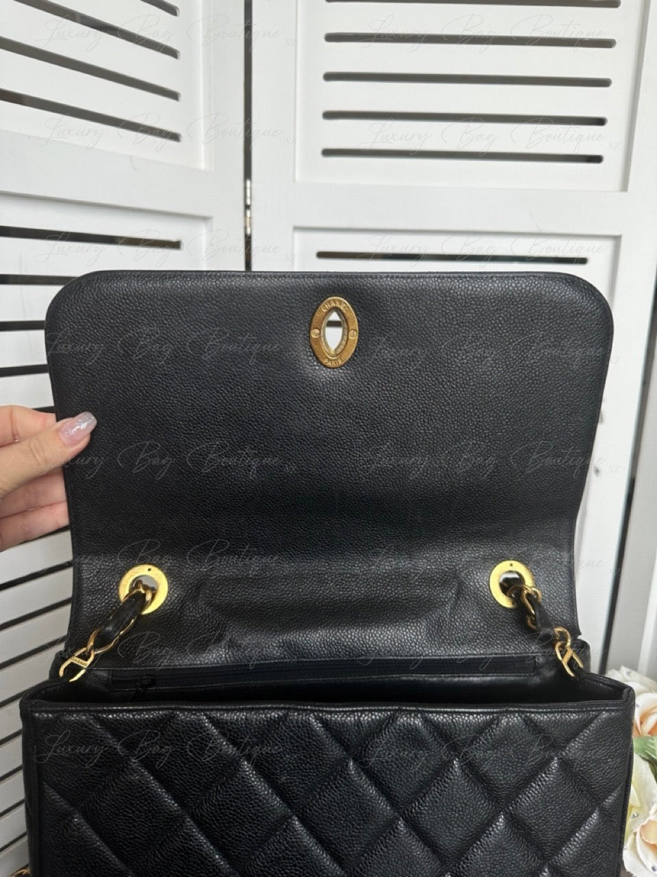 Chanel Vintage Caviar 24k Messenger Bag