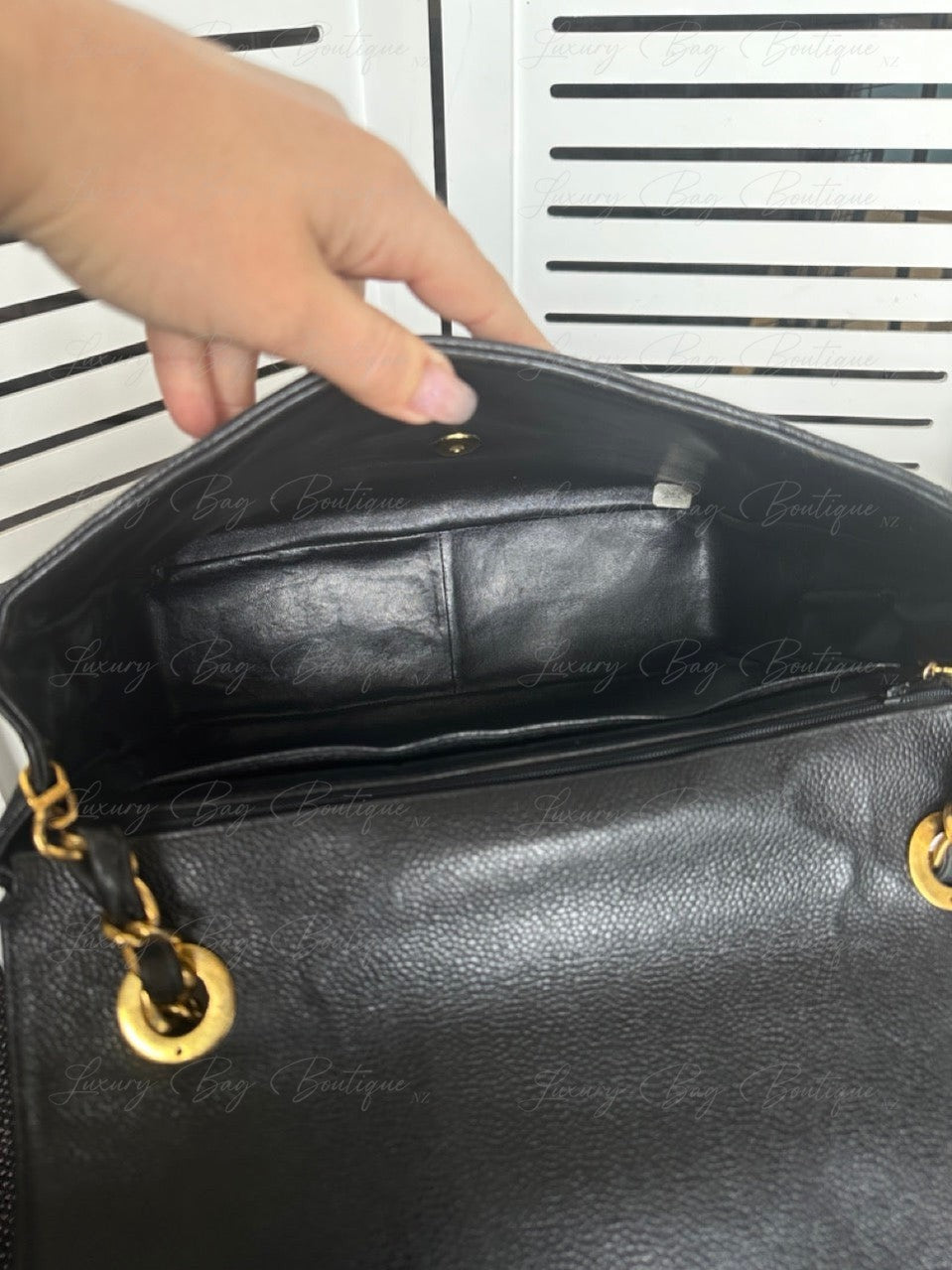 Chanel Vintage Caviar 24k Messenger Bag