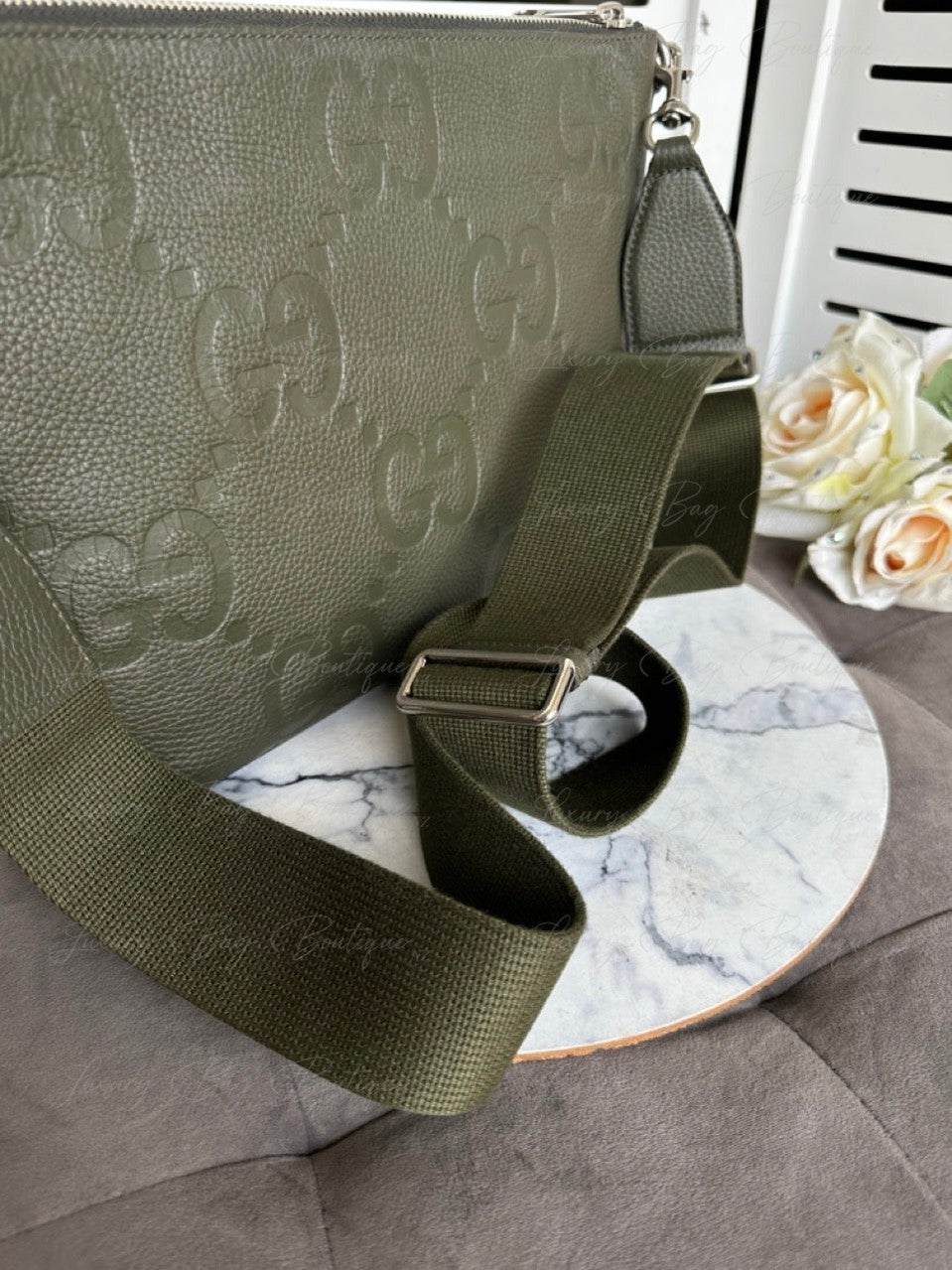 Gucci Jumbo GG Medium Messanger Bag Khaki