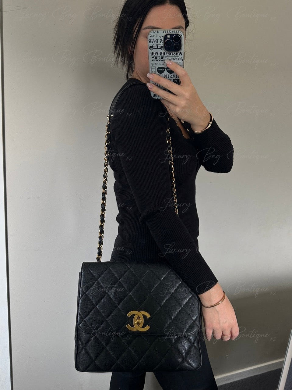 Chanel Vintage Caviar 24k Messenger Bag