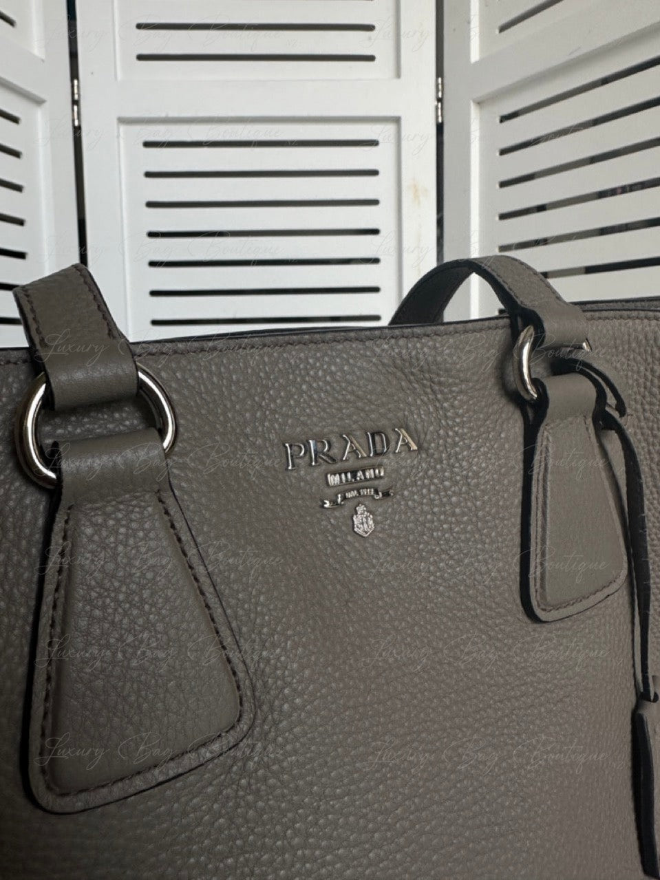 Prada Vitello Phenix Side Zipper Tote