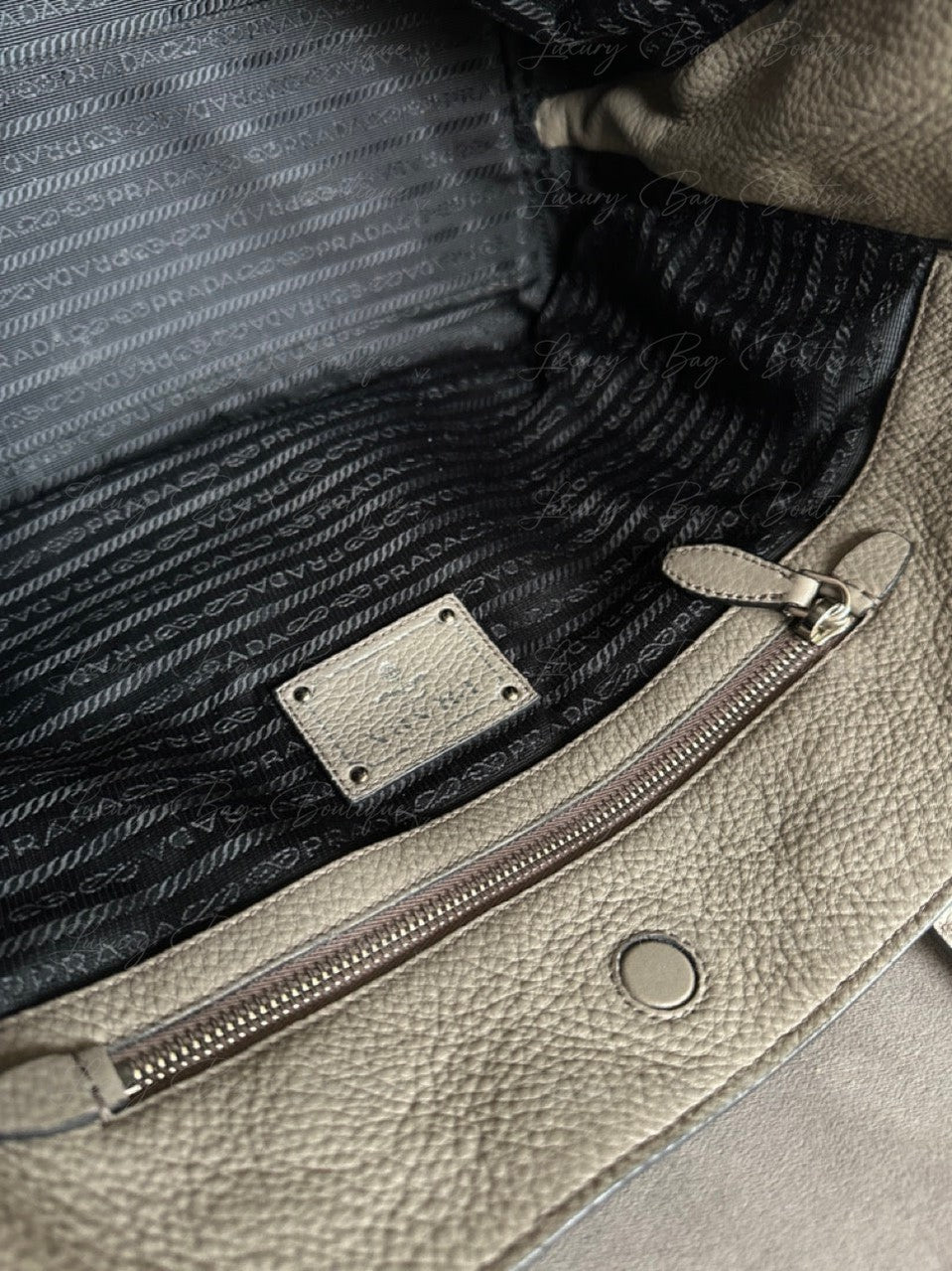 Prada Vitello Phenix Side Zipper Tote