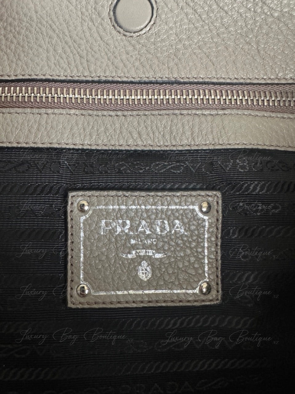 Prada Vitello Phenix Side Zipper Tote