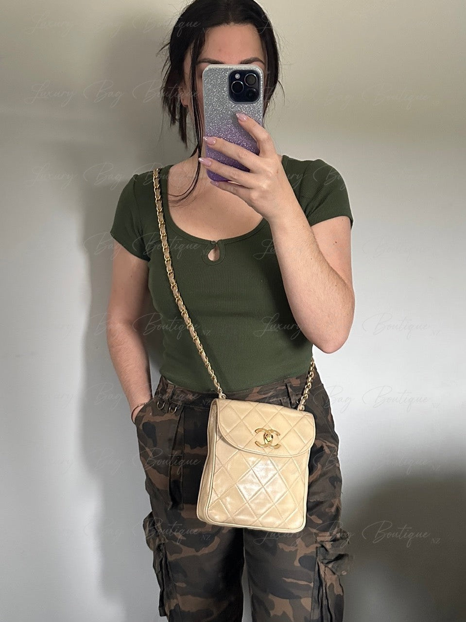 Chanel Beige Vintage 24k Bag