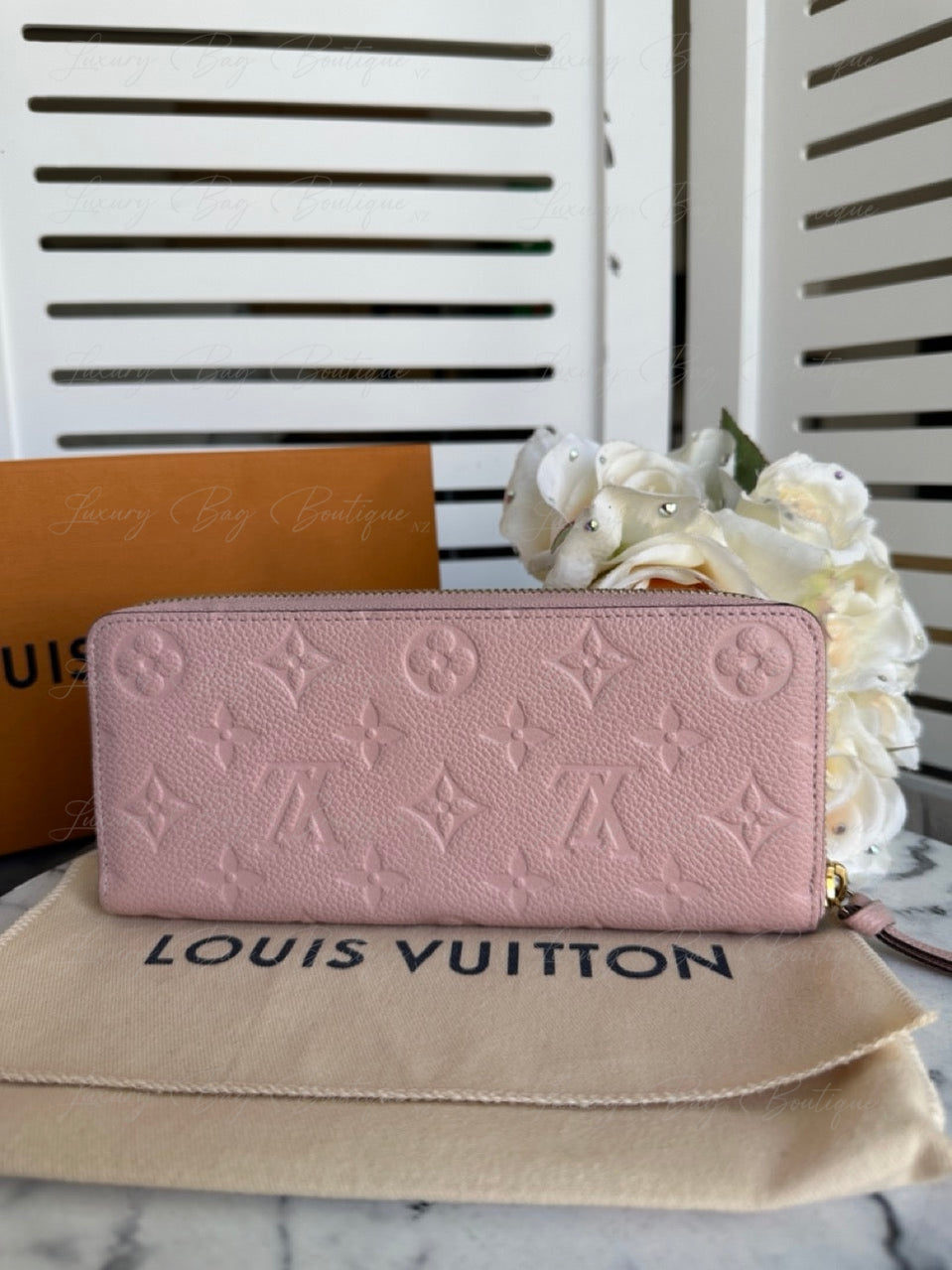 Louis Vuitton Rose Poudre Clemence Empreinte Wallet