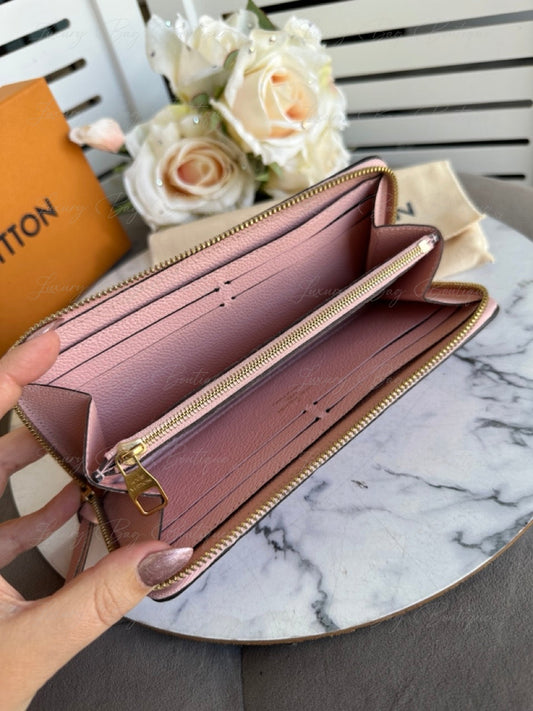 Louis Vuitton Rose Poudre Clemence Empreinte Wallet