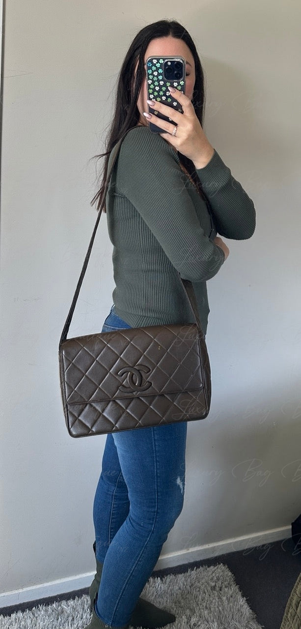 Chanel Vintage Khaki Messenger Bag