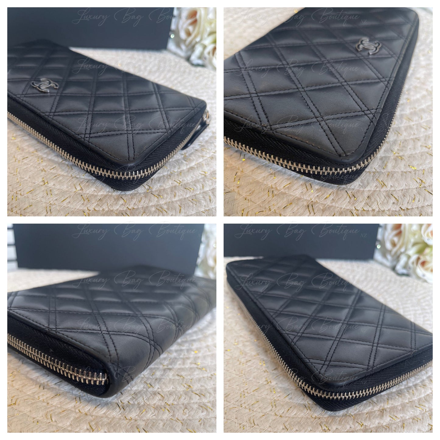 Chanel Black Zippered Wallet