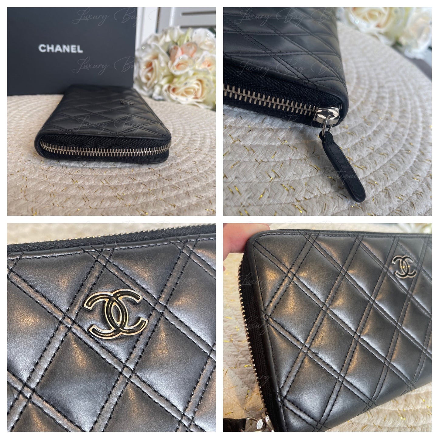 Chanel Black Zippered Wallet