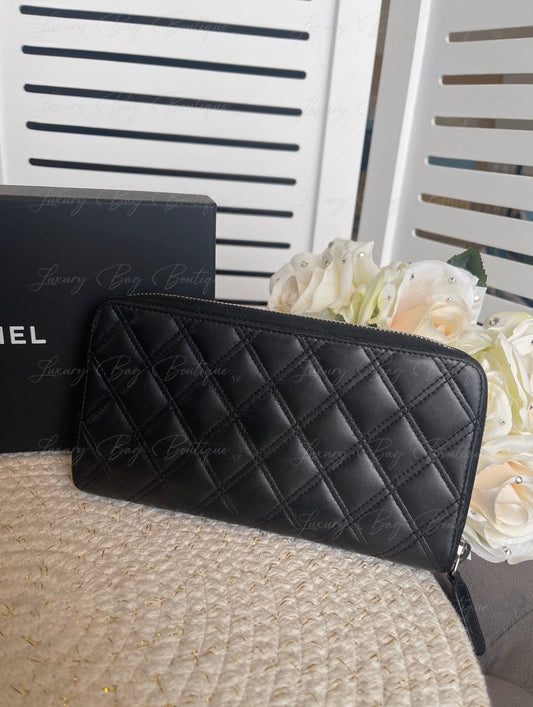 Chanel Black Zippered Wallet