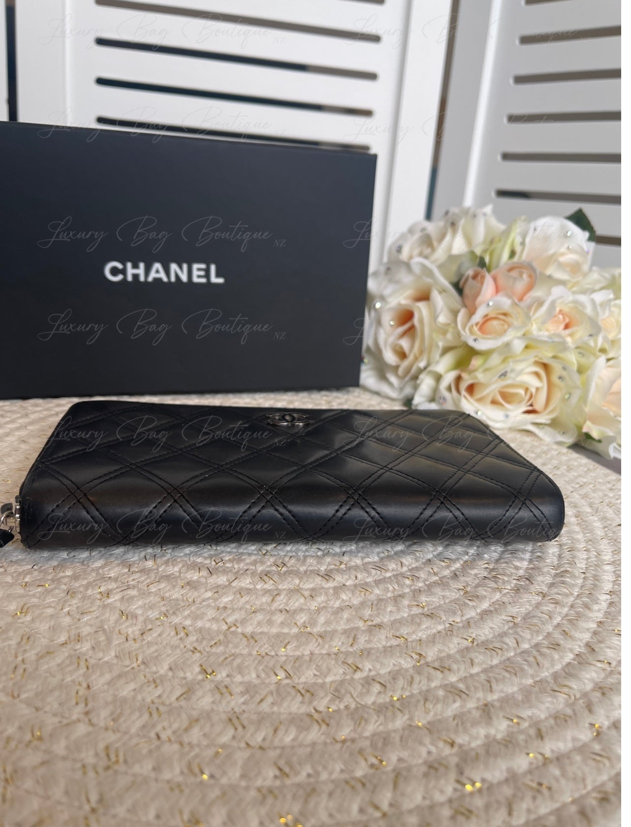 Chanel Black Zippered Wallet