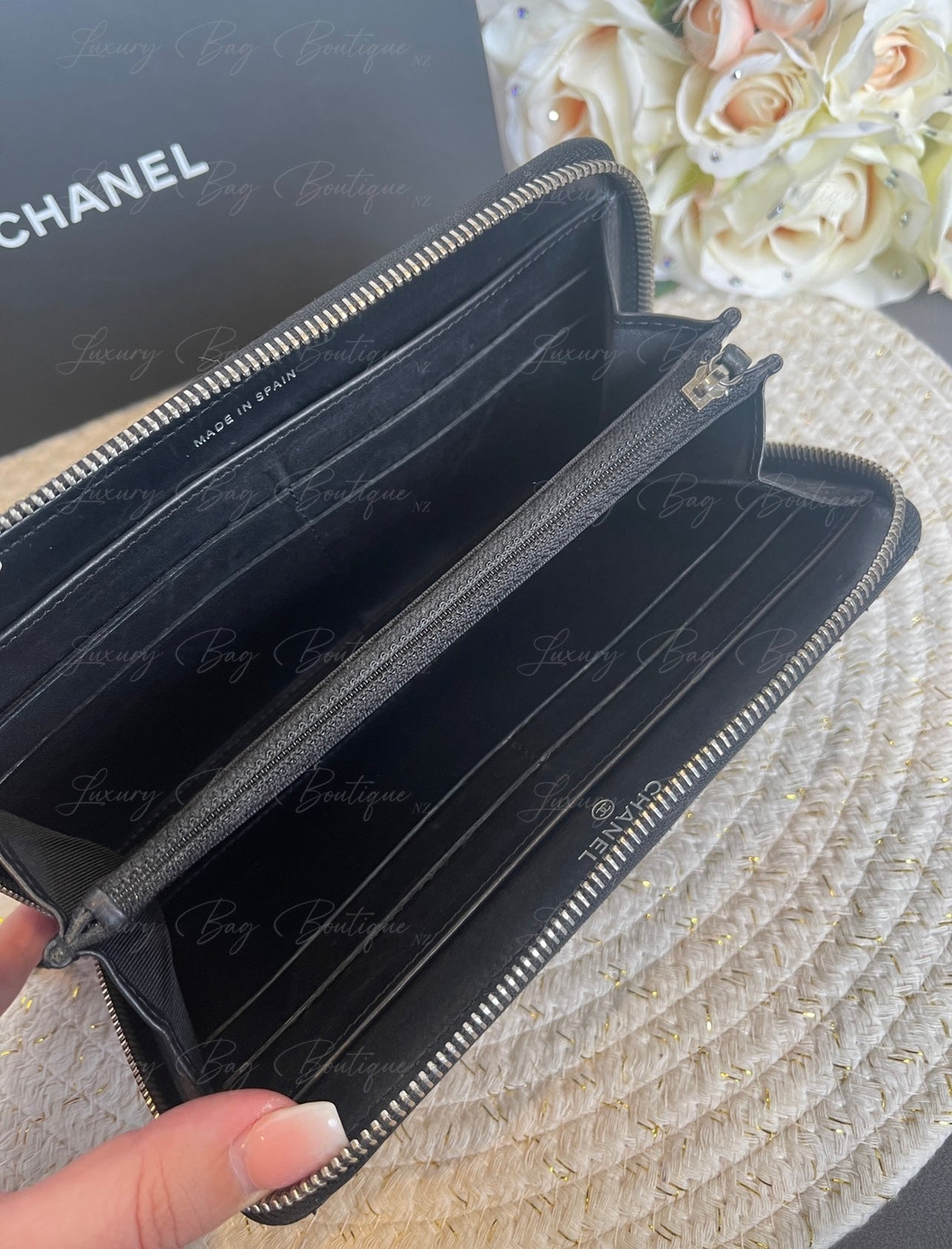 Chanel Black Zippered Wallet