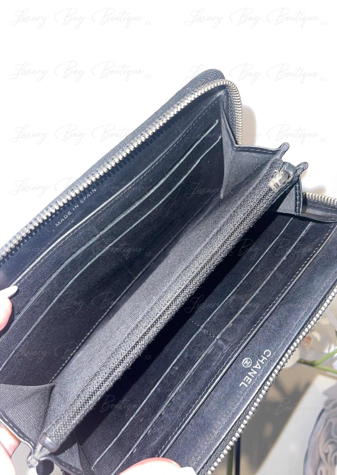 Chanel Black Zippered Wallet