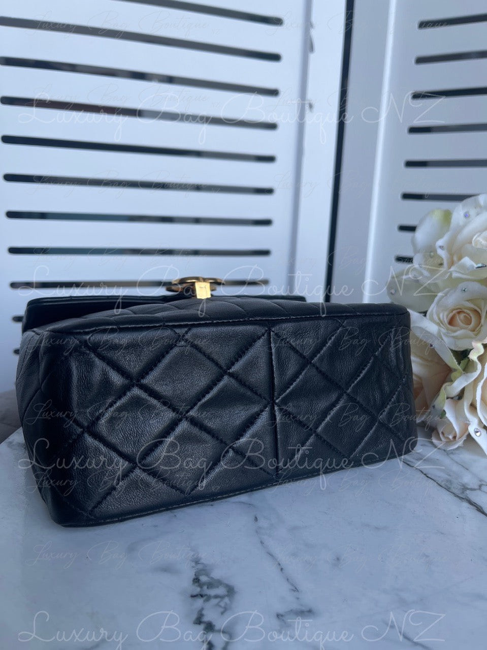 Chanel Vintage Lambskin 24k Top Handle Bag