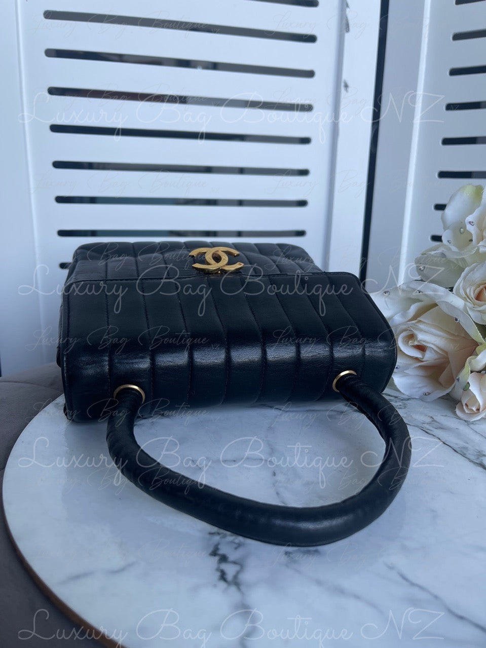 Chanel Vintage Lambskin 24k Top Handle Bag