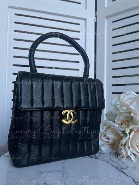 Chanel Vintage Lambskin 24k Top Handle Bag